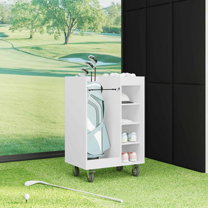 Golf Cabinet With Wheel Plain White 65 X 45 X 98 Cm Nkkaai
