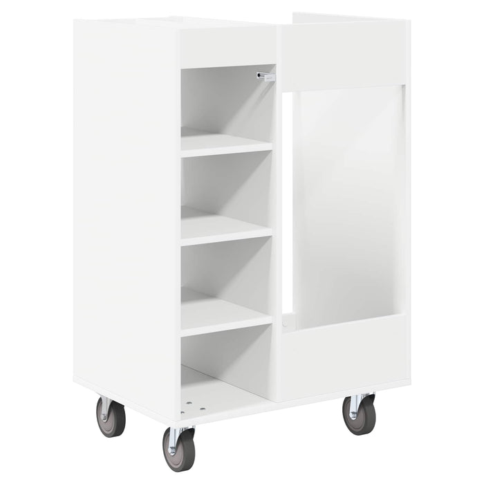 Golf Cabinet With Wheel Plain White 65 X 45 X 98 Cm Nkkaai