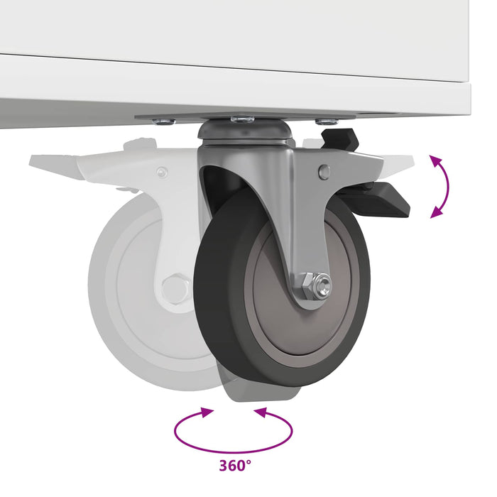 Golf Cabinet With Wheel Plain White 65 X 45 X 98 Cm Nkkaai