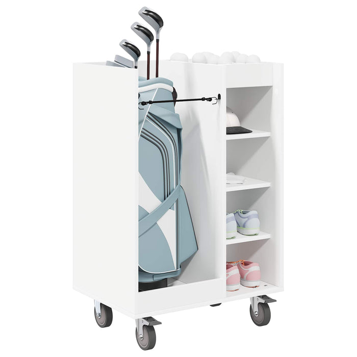Golf Cabinet With Wheel Plain White 65 X 45 X 98 Cm Nkkaai