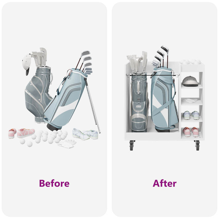 Golf Cabinet With Wheel Plain White 90 X 45 X 98 Cm Nkkalt