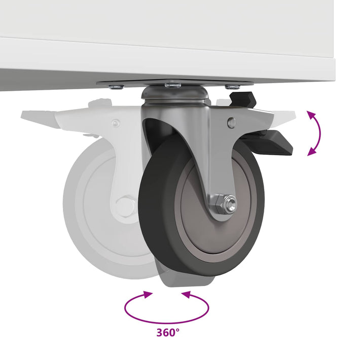 Golf Cabinet With Wheel Plain White 90 X 45 X 98 Cm Nkkalt