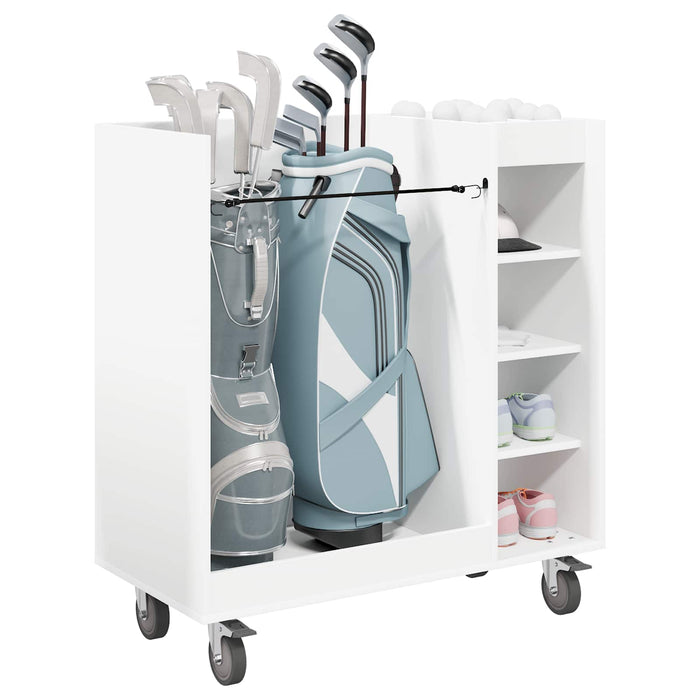 Golf Cabinet With Wheel Plain White 90 X 45 X 98 Cm Nkkalt