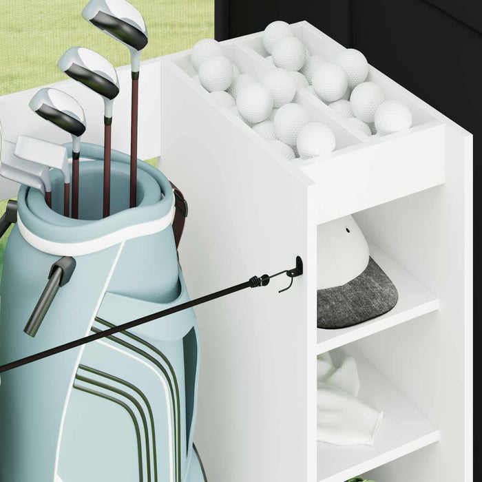 Golf Cabinet With Wheel Plain White 120 X 45 X 98 Cm Nkkaio