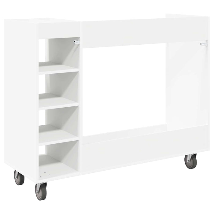 Golf Cabinet With Wheel Plain White 120 X 45 X 98 Cm Nkkaio