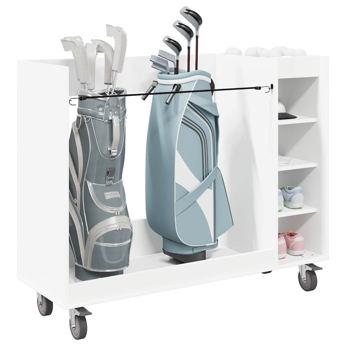 Golf Cabinet With Wheel Plain White 120 X 45 X 98 Cm Nkkaio