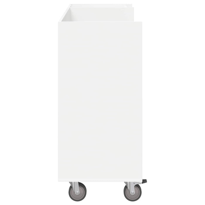 Golf Cabinet With Wheel Plain White 120 X 45 X 98 Cm Nkkaio