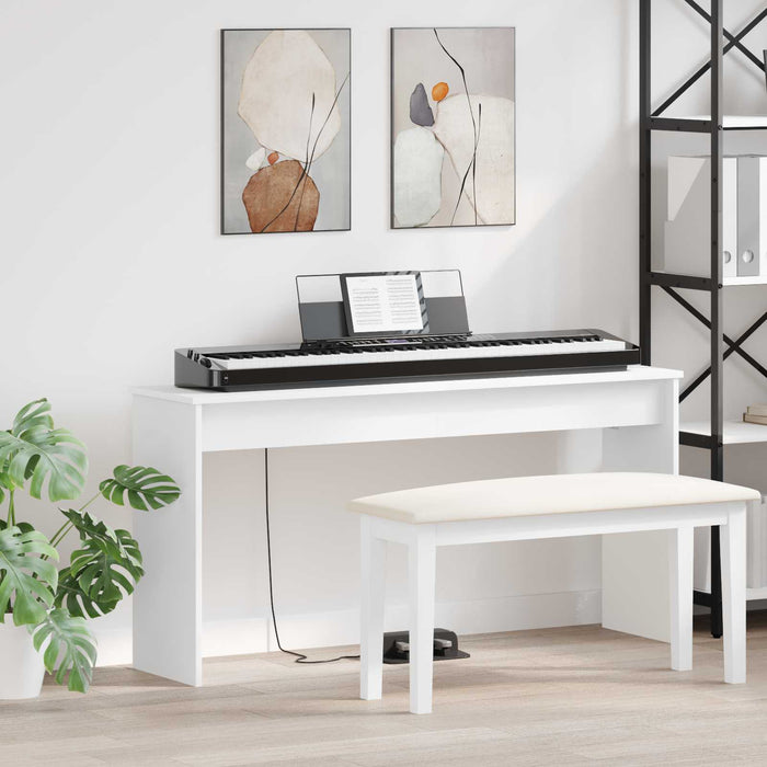 Keyboard Stand White 130 X 32 X 64 Cm Engineered Wood Nkkaik