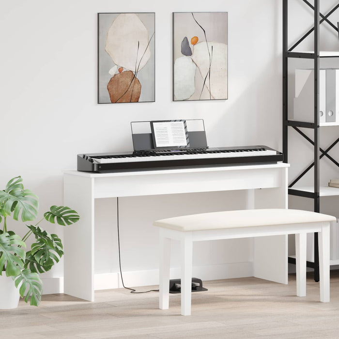 Keyboard Stand White 120 X 32 X 64 Cm Engineered Wood Nkkani