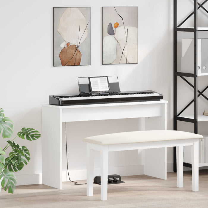 Keyboard Stand White 100 X 32 X 64 Cm Engineered Wood Nkkakp