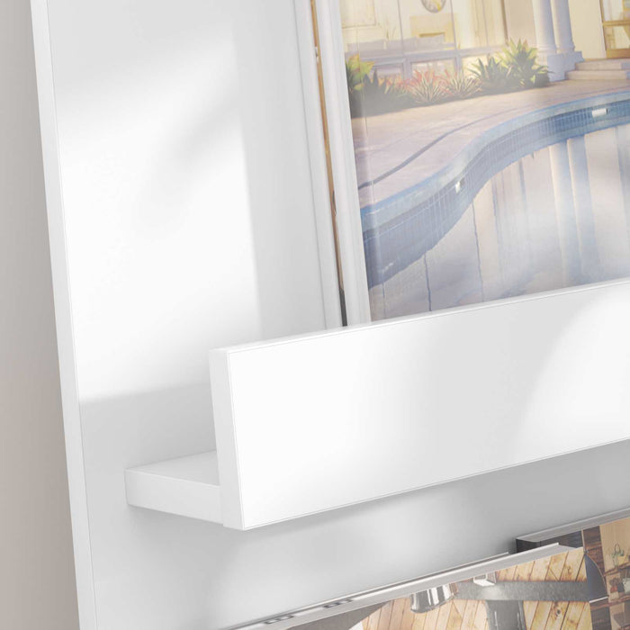 Magazine Rack With Shelf White 51 X 11 X 102 Cm Engineered Wood Nkkpoo