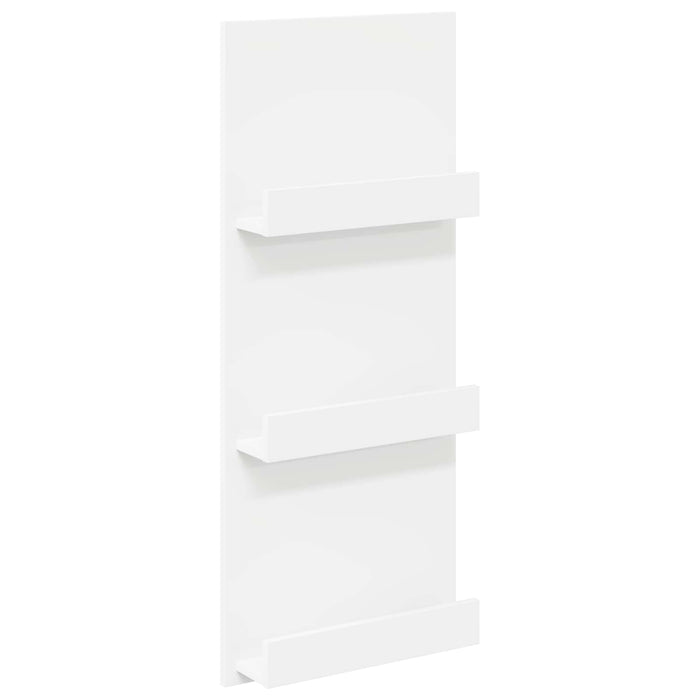 Magazine Rack With Shelf White 51 X 11 X 102 Cm Engineered Wood Nkkpoo