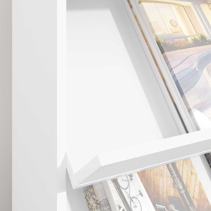 Magazine Rack With Shelf White 70 X 41 X 156 Cm Engineered Wood Nkkpok