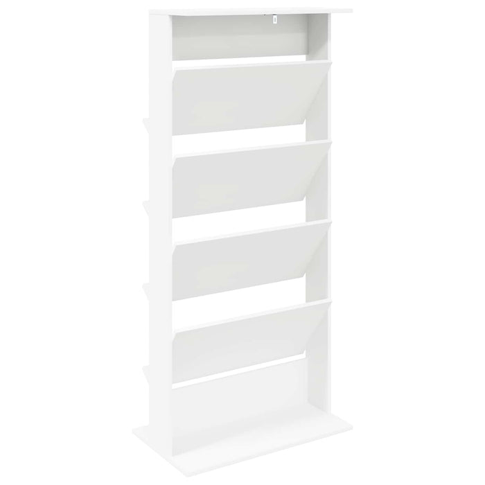 Magazine Rack With Shelf White 70 X 41 X 156 Cm Engineered Wood Nkkpok