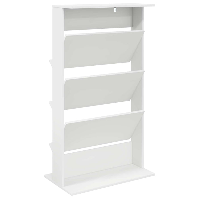 Magazine Rack With Shelf White 70 X 41 X 126 Cm Engineered Wood Nkkpxi