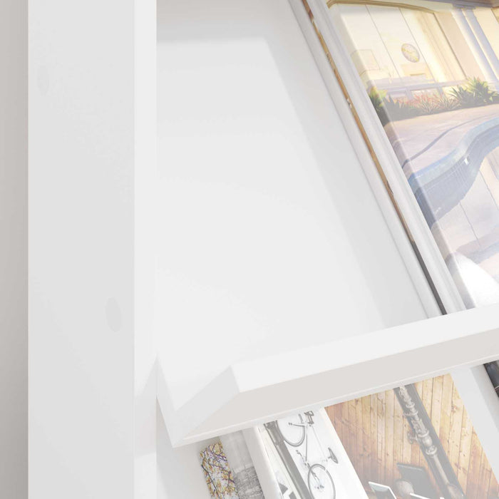 Magazine Rack With Shelf White 70 X 41 X 96 Cm Engineered Wood Nkkptp