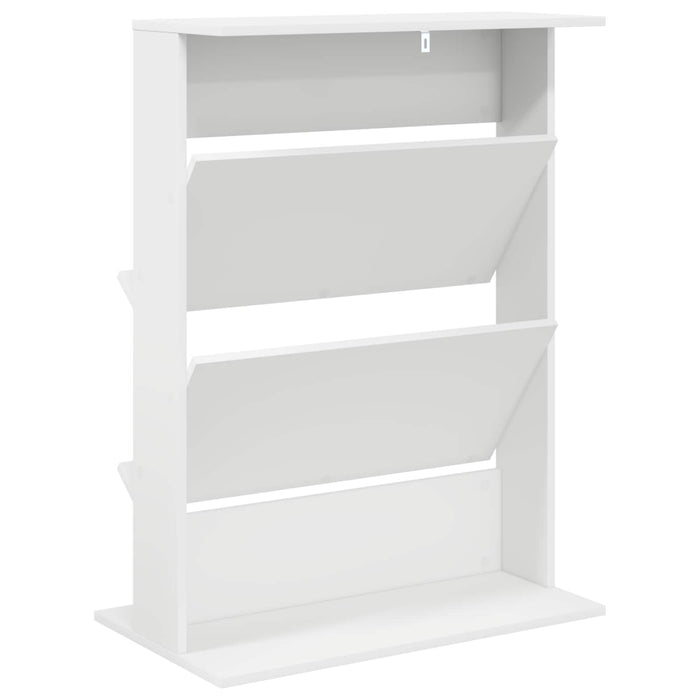 Magazine Rack With Shelf White 70 X 41 X 96 Cm Engineered Wood Nkkptp
