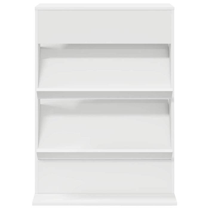 Magazine Rack With Shelf White 70 X 41 X 96 Cm Engineered Wood Nkkptp