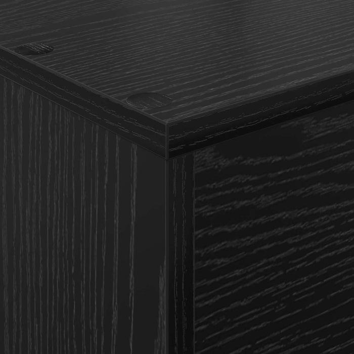 Magazine Rack Black Oak 70 X 41 X 96 Cm Engineered Wood Nkkptl