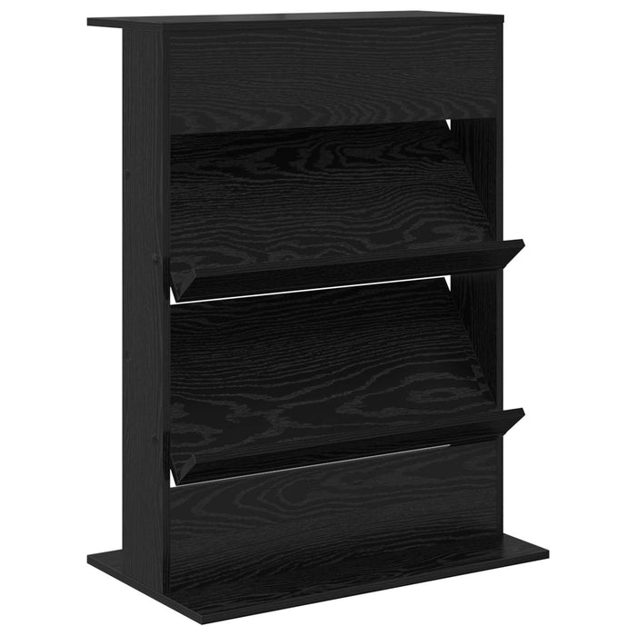 Magazine Rack Black Oak 70 X 41 X 96 Cm Engineered Wood Nkkptl
