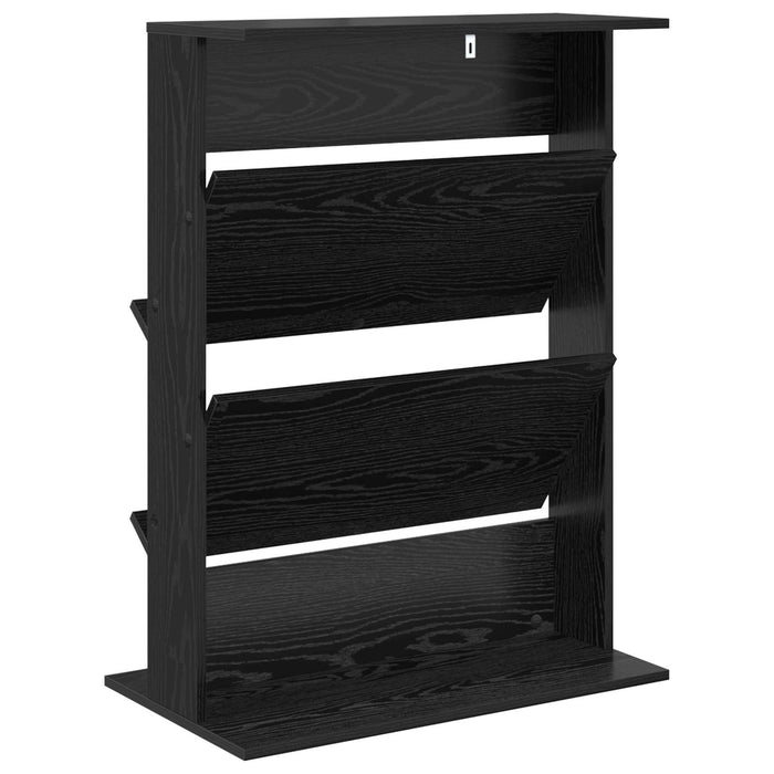 Magazine Rack Black Oak 70 X 41 X 96 Cm Engineered Wood Nkkptl