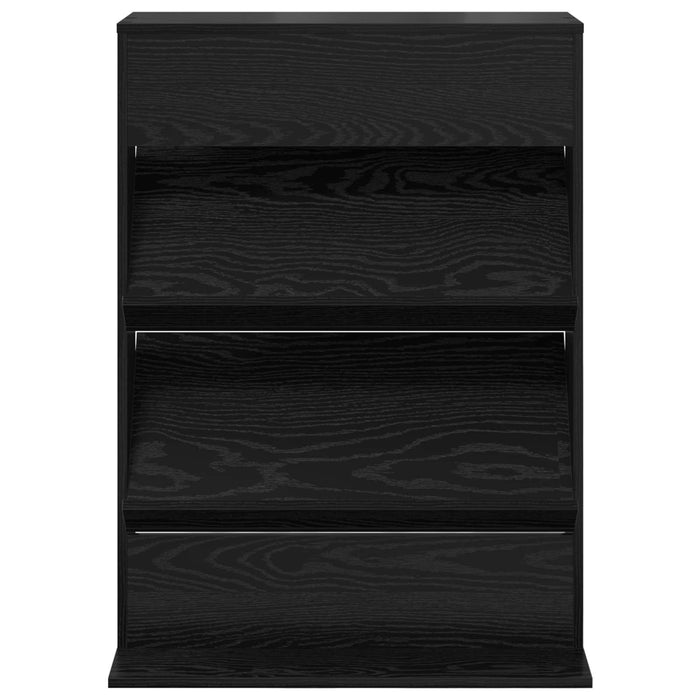 Magazine Rack Black Oak 70 X 41 X 96 Cm Engineered Wood Nkkptl