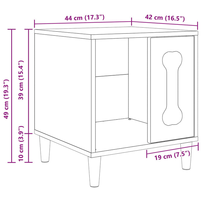 Dog House White 44 X 42 X 49 Cm Engineered Wood Nbbblkn
