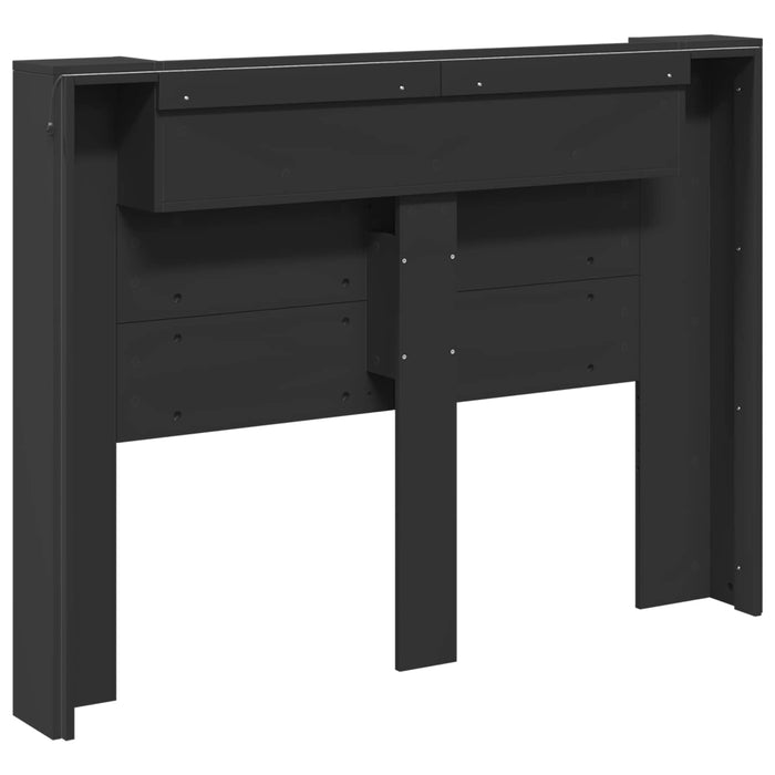 Double Size Headboard Black 140 X 16.5 X 103.5 Cm Engineered Wood Taonlio