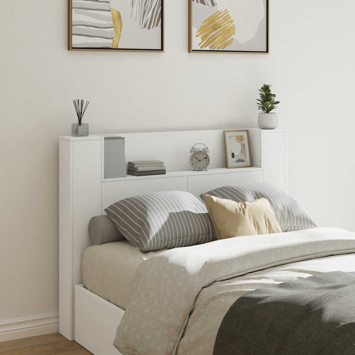 Double Size Headboard White 140 X 16.5 X 103.5 Cm Engineered Wood Taonlit