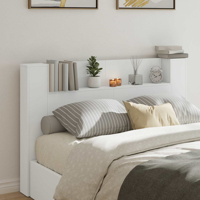 Queen Size Headboard White 160 X 16.5 X 103.5 Cm Engineered Wood Taonlnx