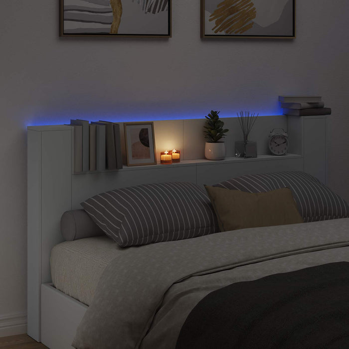 King Size Headboard White 180 X 16.5 X 103.5 Cm Engineered Wood Taonlnt