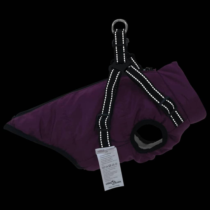 Dog Coat With Harness Purple S Fleece And Polyester Taxxpxb