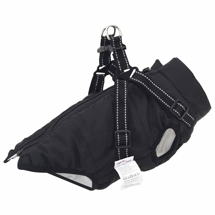 Dog Coat With Harness Black M Fleece And Polyester Taxxptb