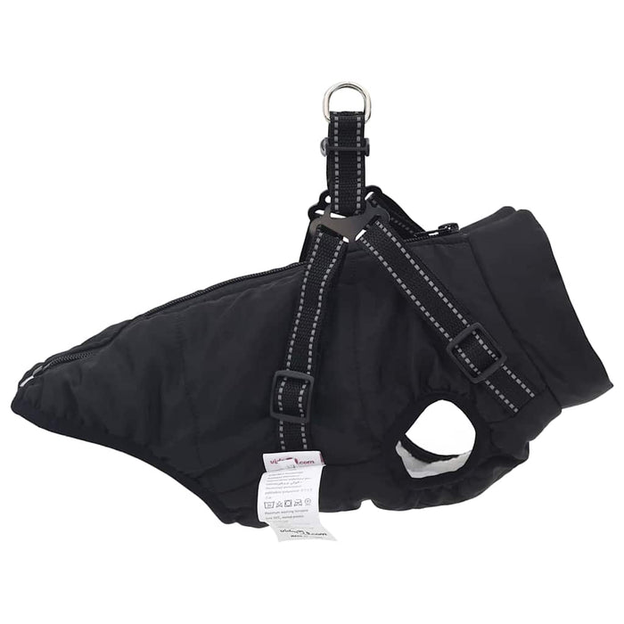 Dog Coat With Harness Black L Fleece And Polyester Taxxpto
