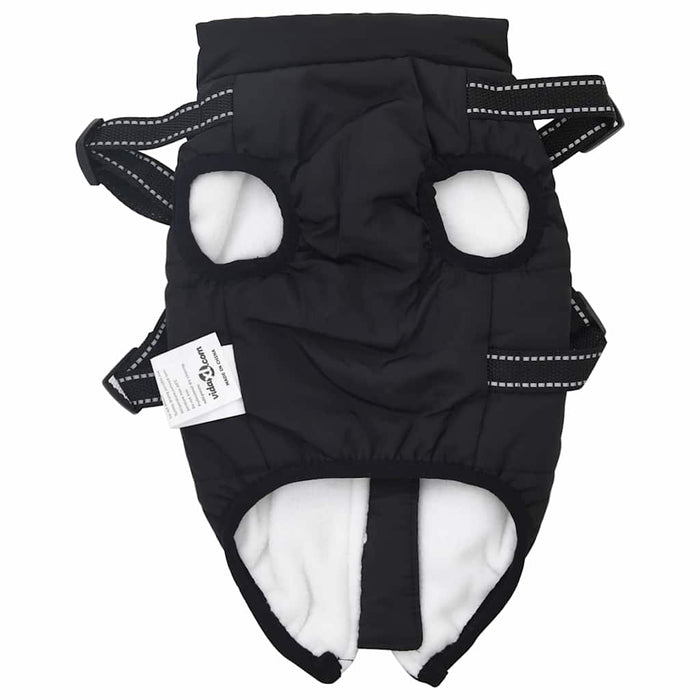 Dog Coat With Harness Black 2Xl Fleece And Polyester Taxxptt