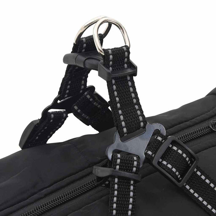 Dog Coat With Harness Black 3Xl Fleece And Polyester Taxxpta