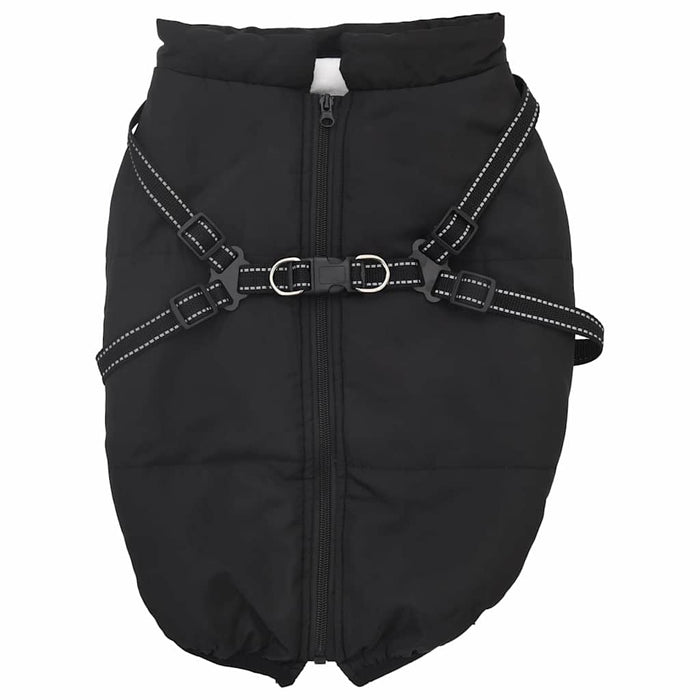 Dog Coat With Harness Black 3Xl Fleece And Polyester Taxxpta