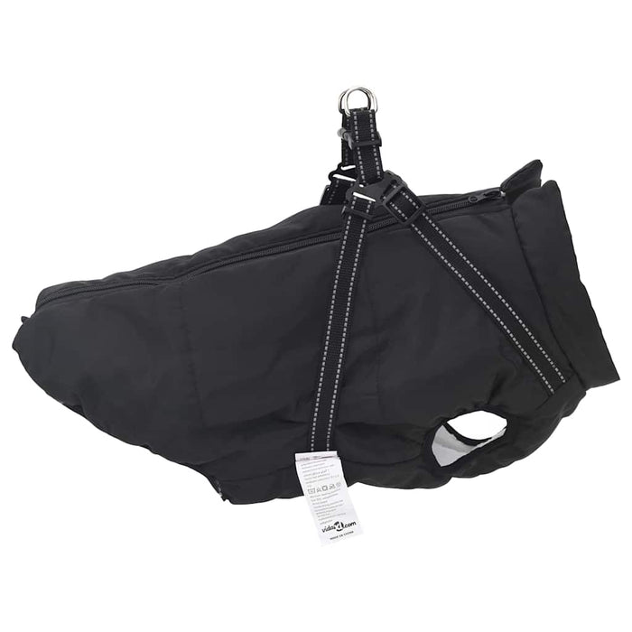 Dog Coat With Harness Black 3Xl Fleece And Polyester Taxxpta