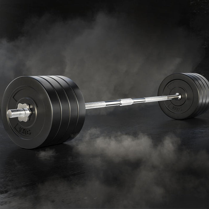88kg Barbell Weight Set Plates Bar Bench Press Fitness