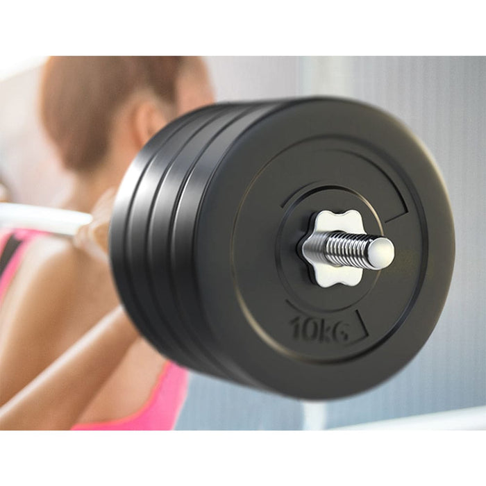 88kg Barbell Weight Set Plates Bar Bench Press Fitness