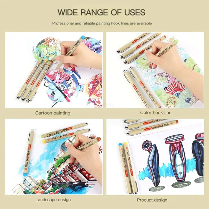 9 Colour Soft Brush Pens for Drawing and Sketching 0.5mm