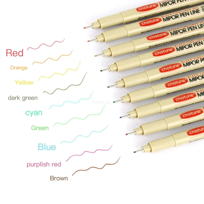 9 Colour Soft Brush Pens for Drawing and Sketching 0.5mm