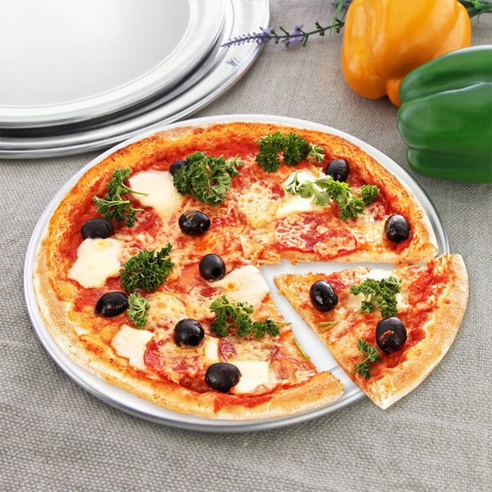 6x 9-inch Round Aluminum Steel Pizza Tray Home Oven Baking