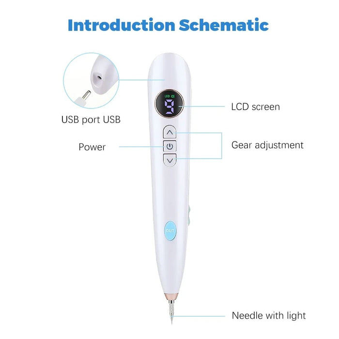 9 Mode Lcd Mole Removal Pen for Tattoo Freckle Dark Spot