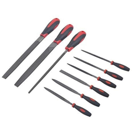 9 Piece File Set with Ergonomic Handles for Comfortable