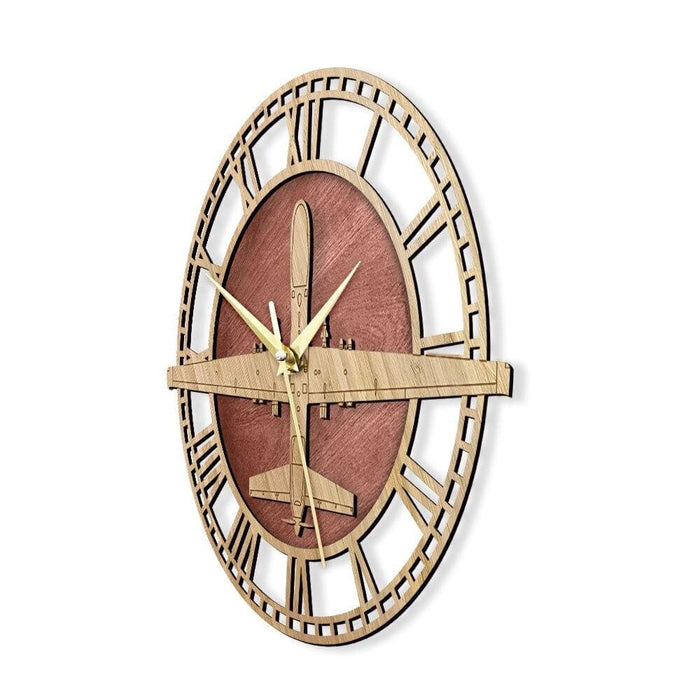 Mq-9 Reaper Uav Drone Wood Wall Clock