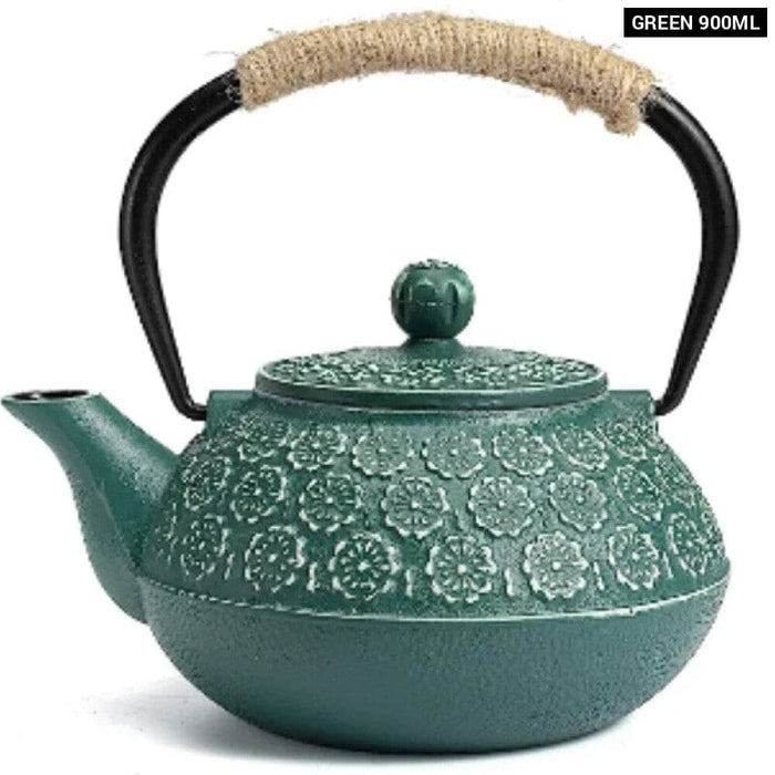 900ml Cast Iron Teapot with Sakura Pattern