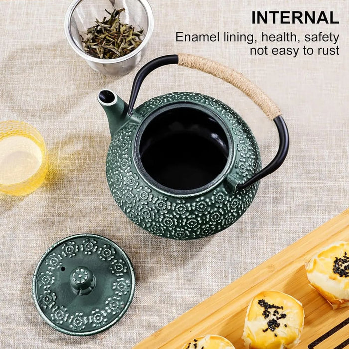 900ml Cast Iron Teapot with Sakura Pattern