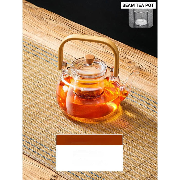 900ml Glass Teapot with Hand Woven Beam Design