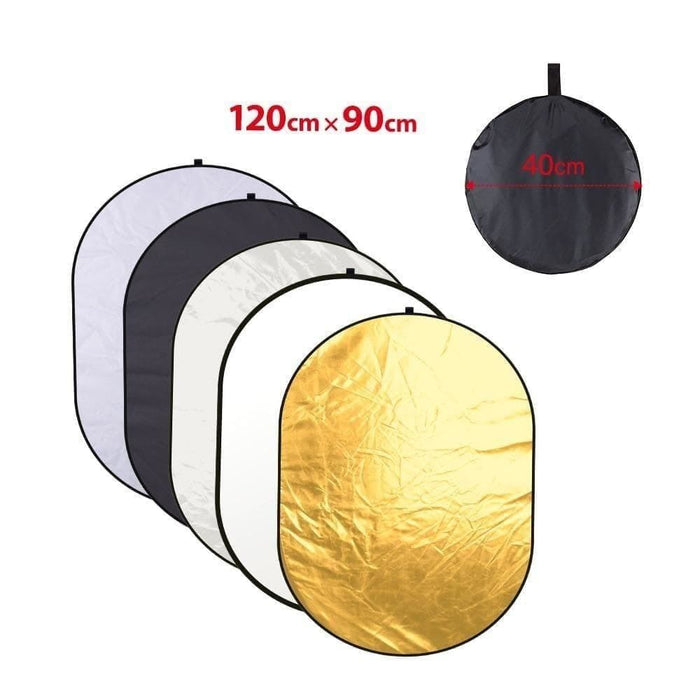 90*120cm 5 In 1 Fotografia Reflector Gold Silver White Black